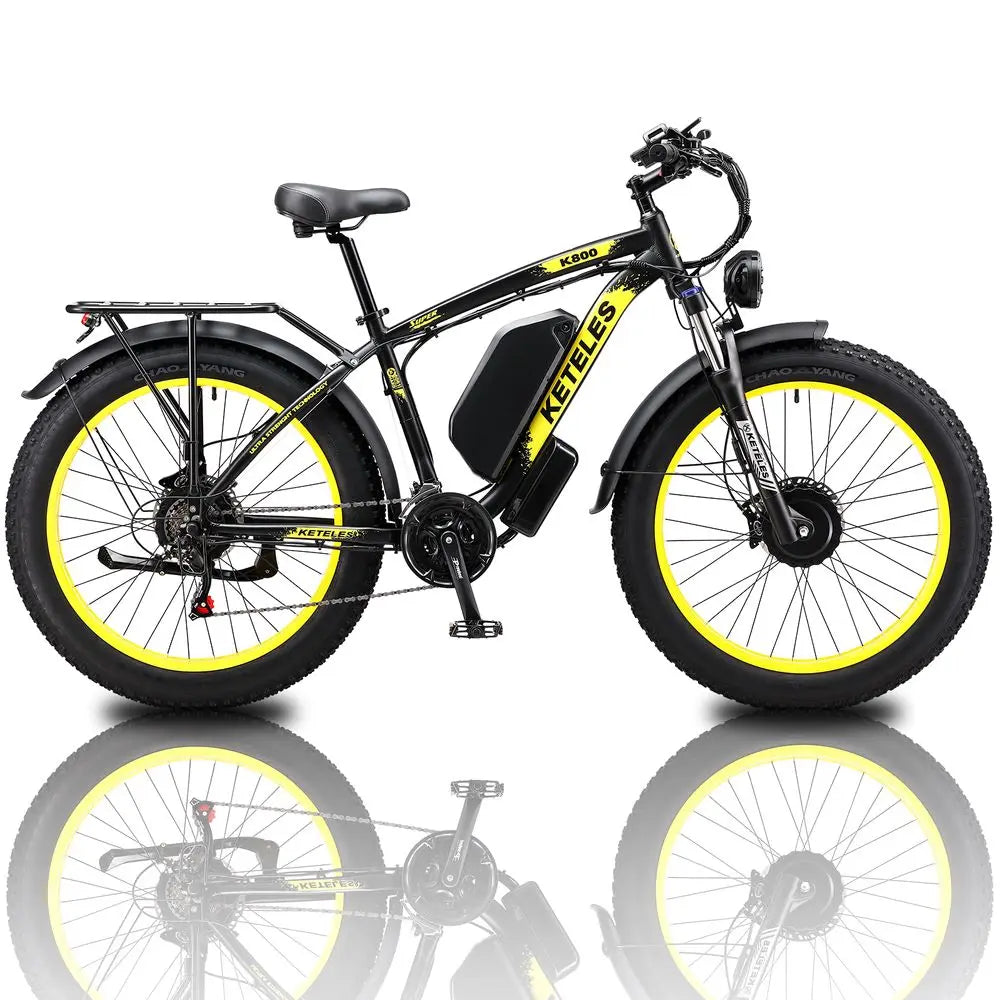 KETELES k800 dual motor electric bike 2000W adult electric mountain bike, 17.5AH/23AH battery, 21 speeds, hydraulic brakes, 26''