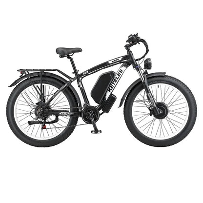Original Factory KETELES K800 Electric Bicycle 2x1000W Two Wheel Drive E-Bike 26"x4.0" Fat Tire Dual Motor Electric Bike