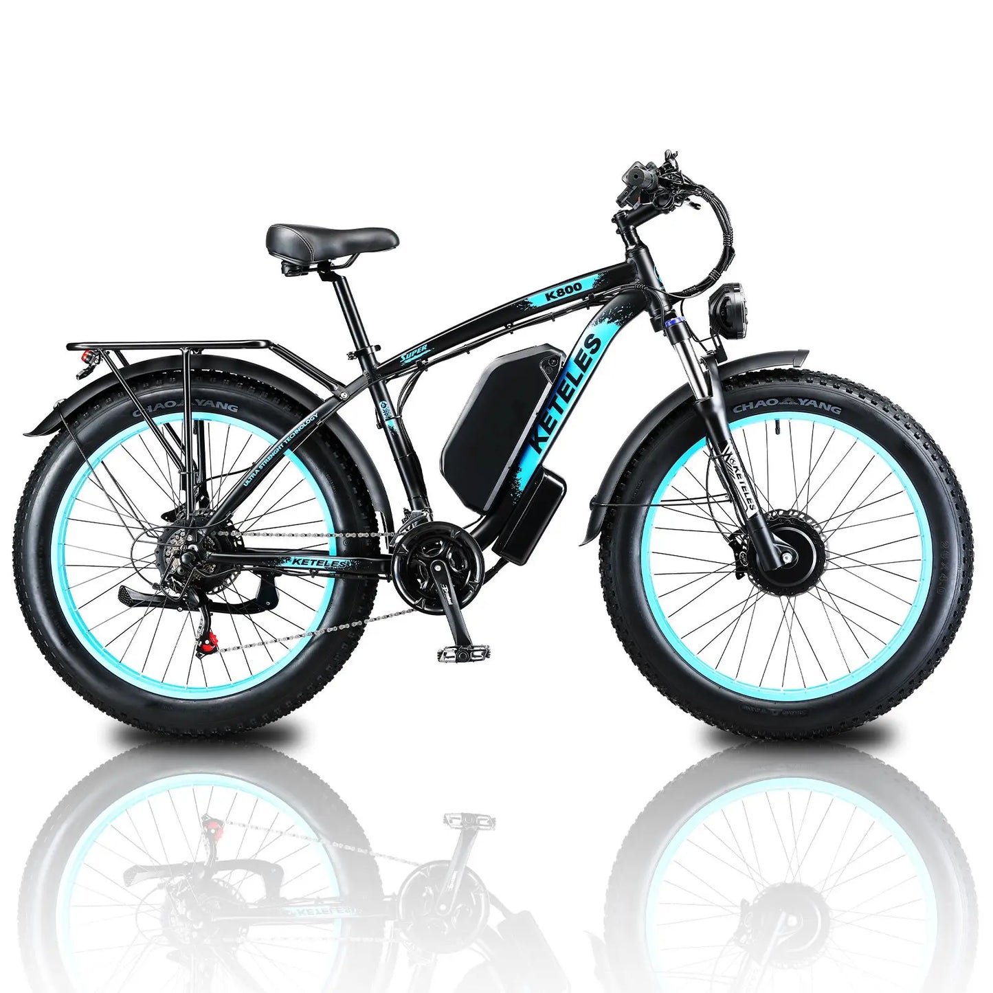 KETELES k800 dual motor electric bike 2000W adult electric mountain bike, 17.5AH/23AH battery, 21 speeds, hydraulic brakes, 26''