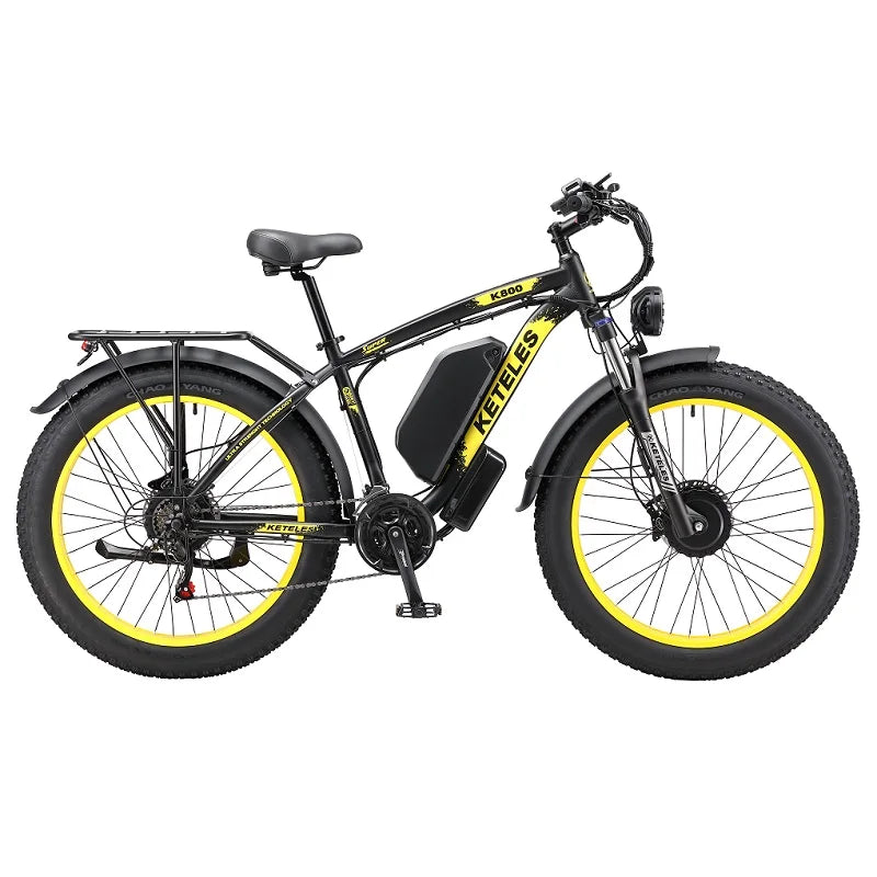 Original Factory KETELES K800 Electric Bicycle 2x1000W Two Wheel Drive E-Bike 26"x4.0" Fat Tire Dual Motor Electric Bike