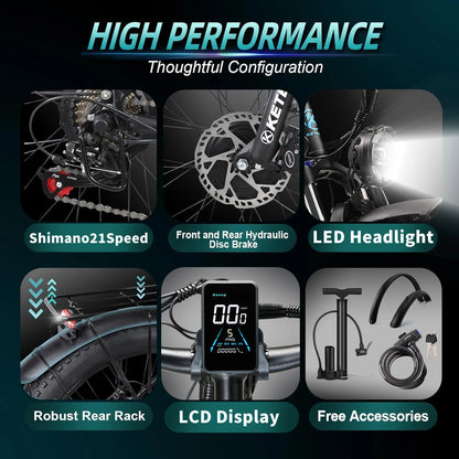 Drop Shipping EU US Warehouse KETELES 26" Inch E-Bike 2000W Motor 23AH Battery K800 Electric Bikes Fat Tire Electric Bicycle