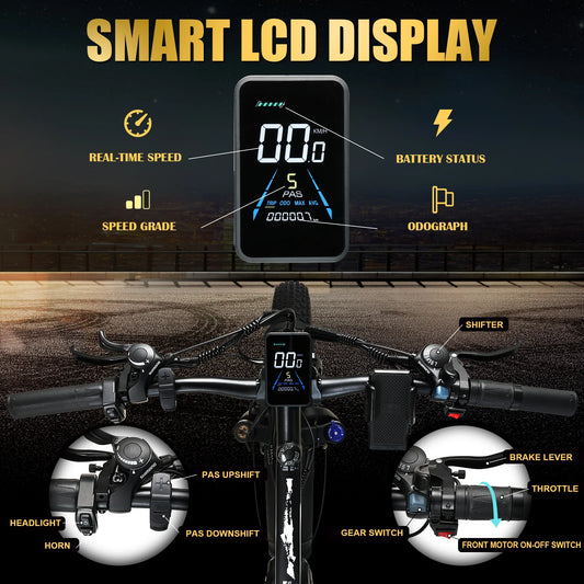 US CA Warehouse KETELES K800 26" Inch E-Bike Dual Motor 2000W 23AH Battery Mountain Bike Electric Fat Tire Electric Bicycle