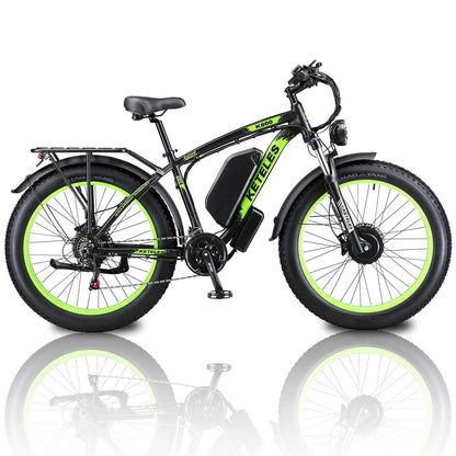 KETELES k800 dual motor electric bike 2000W adult electric mountain bike, 17.5AH/23AH battery, 21 speeds, hydraulic brakes, 26''