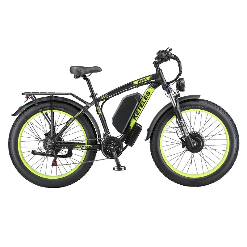KETELES K800 AWD Electric Bicycle Two Wheel Drive E-Bike Fat Tire Dual Motor Electric Bike for Mountain and Hill